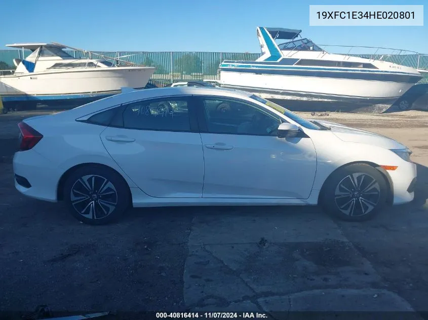 2017 Honda Civic Ex-T VIN: 19XFC1E34HE020801 Lot: 40816414