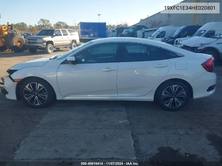 2017 Honda Civic Ex-T VIN: 19XFC1E34HE020801 Lot: 40816414