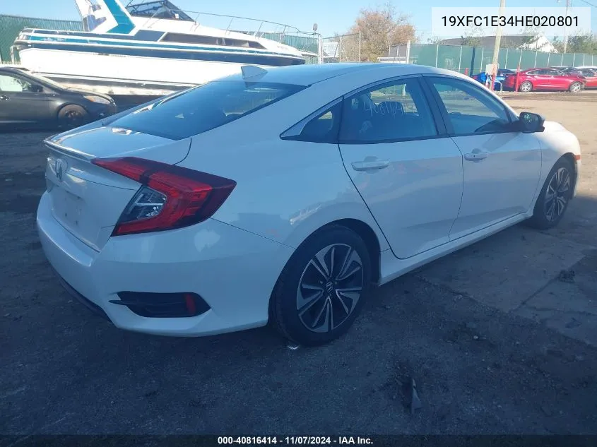 2017 Honda Civic Ex-T VIN: 19XFC1E34HE020801 Lot: 40816414