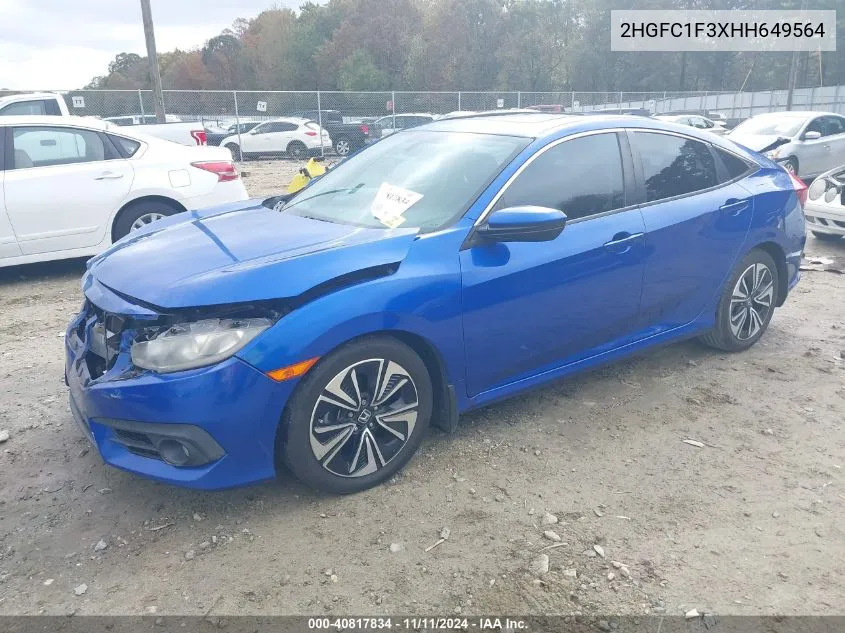 2017 Honda Civic Ex-T VIN: 2HGFC1F3XHH649564 Lot: 40817834