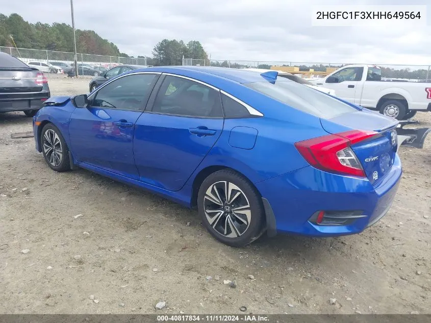 2017 Honda Civic Ex-T VIN: 2HGFC1F3XHH649564 Lot: 40817834