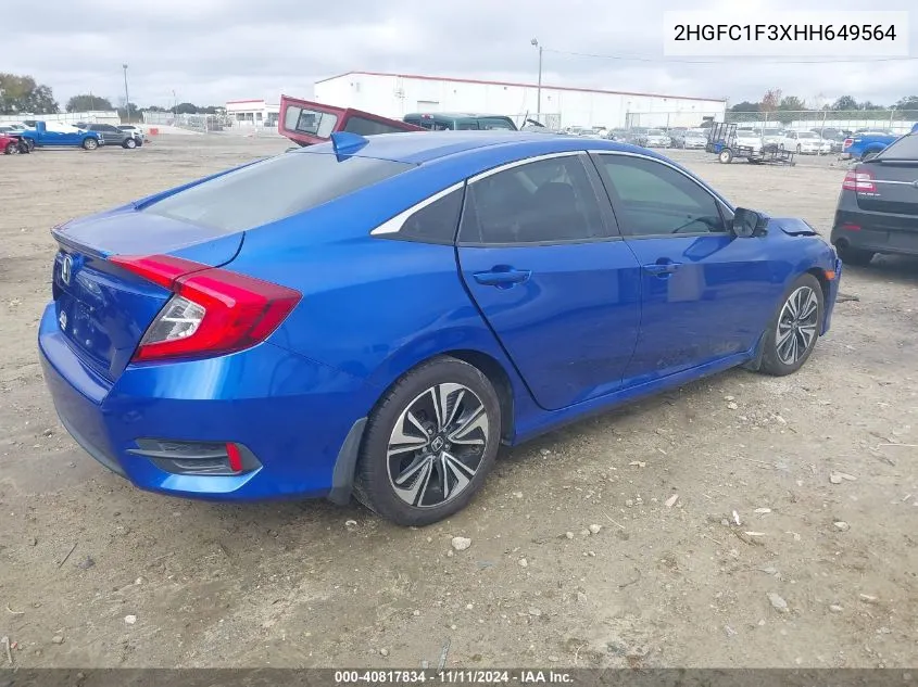 2017 Honda Civic Ex-T VIN: 2HGFC1F3XHH649564 Lot: 40817834