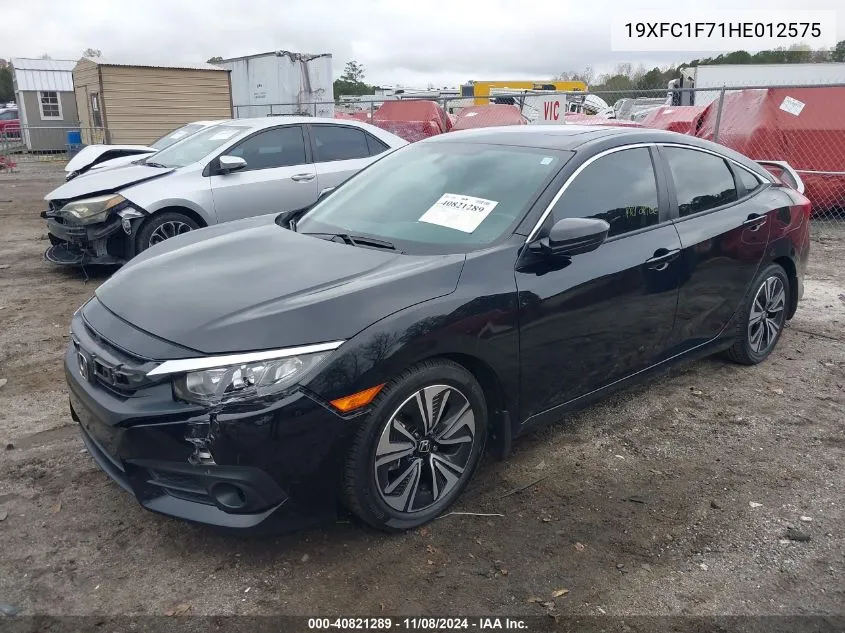 2017 Honda Civic Ex-L VIN: 19XFC1F71HE012575 Lot: 40821289