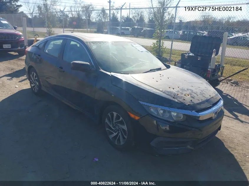 2017 Honda Civic Ex VIN: 19XFC2F75HE002184 Lot: 40822624