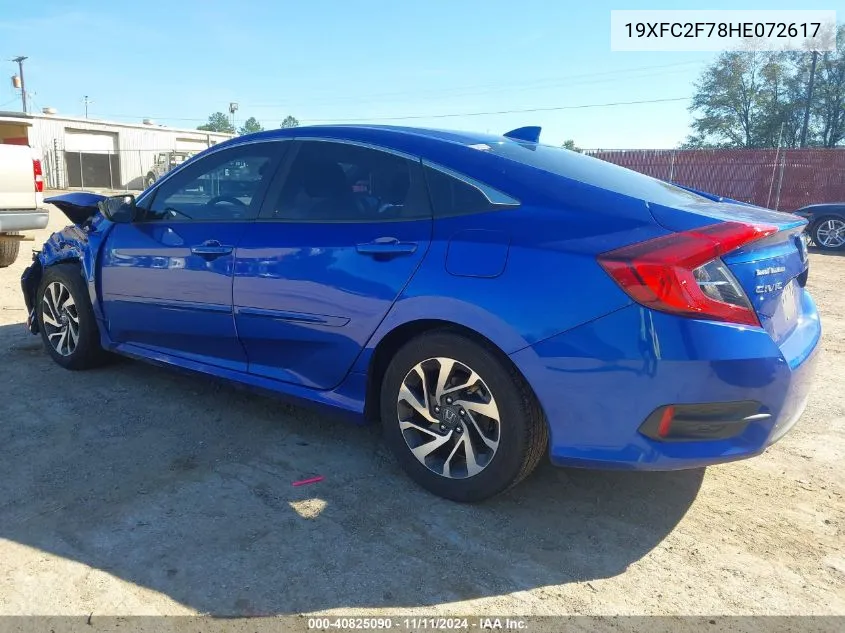 2017 Honda Civic Ex VIN: 19XFC2F78HE072617 Lot: 40825090