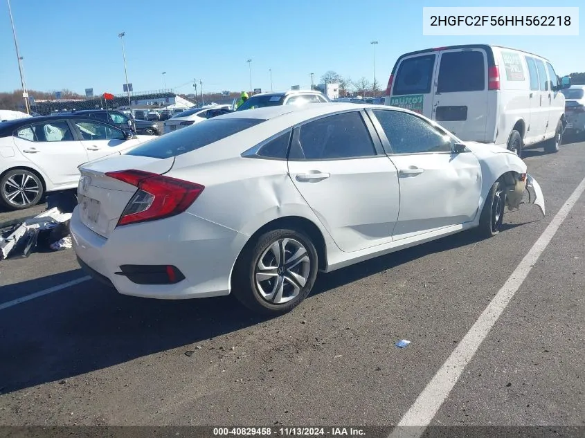 2017 Honda Civic Lx VIN: 2HGFC2F56HH562218 Lot: 40829458