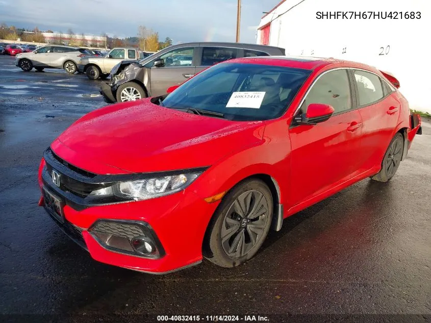 2017 Honda Civic Ex VIN: SHHFK7H67HU421683 Lot: 40832415