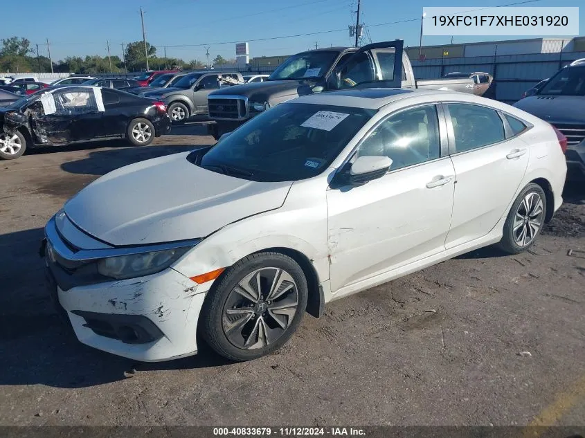 2017 Honda Civic Ex-L VIN: 19XFC1F7XHE031920 Lot: 40833679