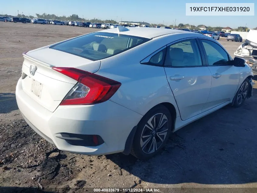 2017 Honda Civic Ex-L VIN: 19XFC1F7XHE031920 Lot: 40833679