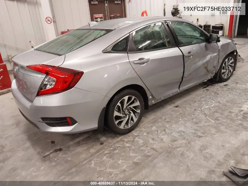 2017 Honda Civic Ex VIN: 19XFC2F75HE033712 Lot: 40859637