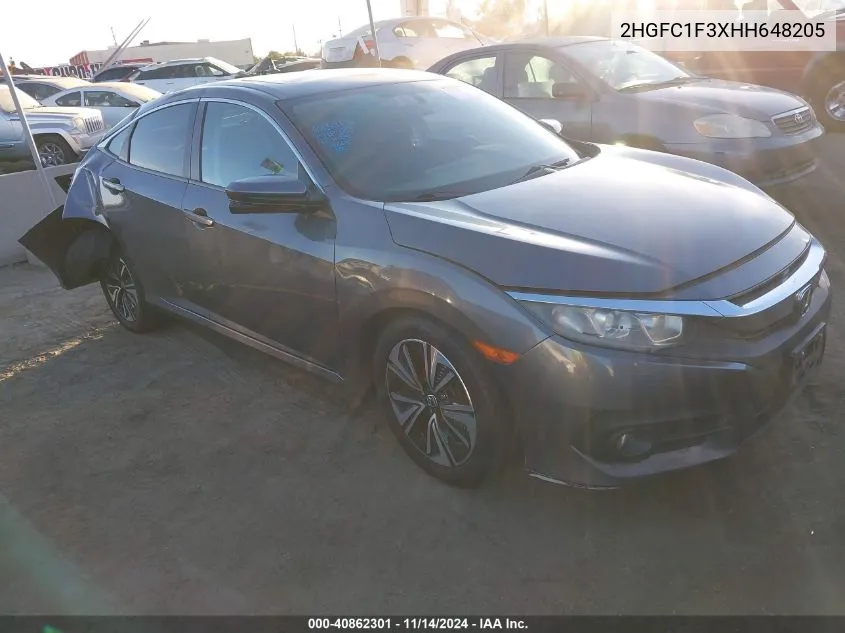 2017 Honda Civic Ex-T VIN: 2HGFC1F3XHH648205 Lot: 40862301