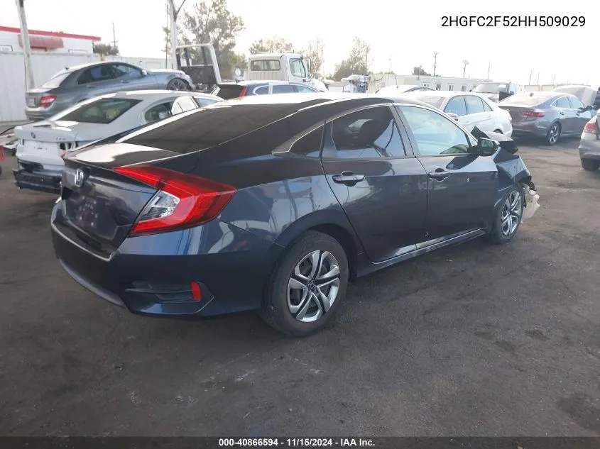 2017 Honda Civic Lx VIN: 2HGFC2F52HH509029 Lot: 40866594