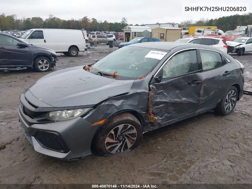 2017 Honda Civic Lx VIN: SHHFK7H25HU206820 Lot: 40870146