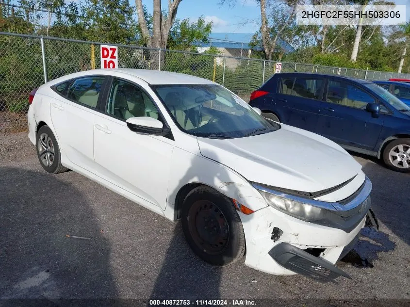 2017 Honda Civic Lx VIN: 2HGFC2F55HH503306 Lot: 40872753