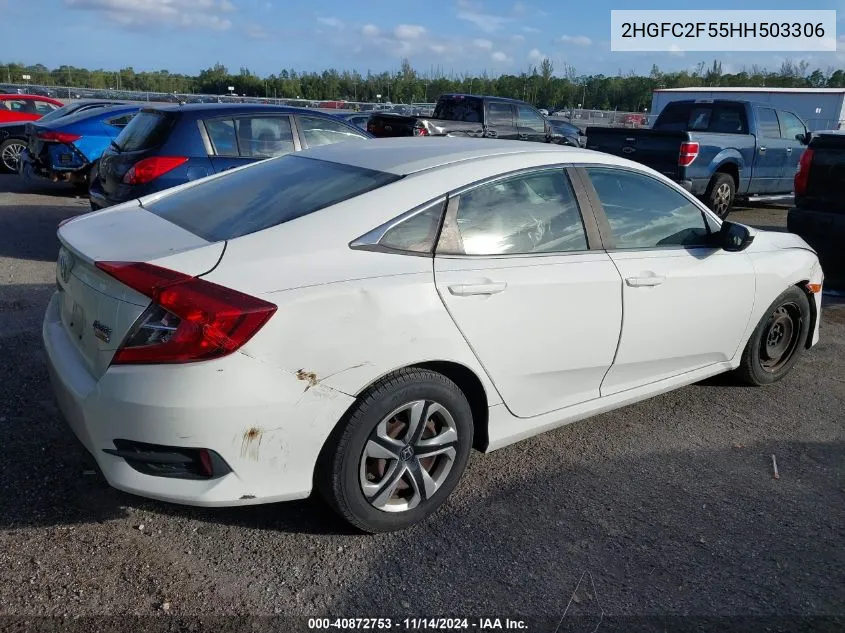 2017 Honda Civic Lx VIN: 2HGFC2F55HH503306 Lot: 40872753