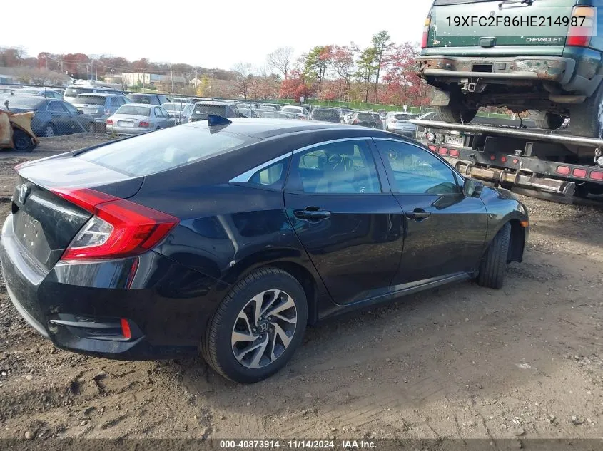 2017 Honda Civic Ex VIN: 19XFC2F86HE214987 Lot: 40873914