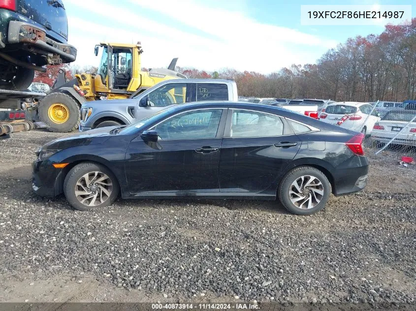 2017 Honda Civic Ex VIN: 19XFC2F86HE214987 Lot: 40873914