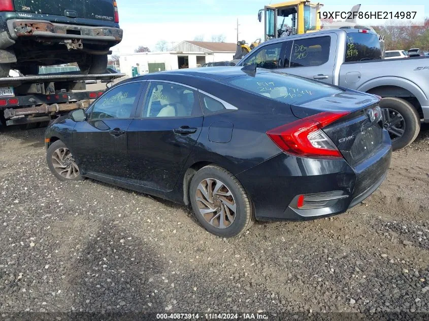 2017 Honda Civic Ex VIN: 19XFC2F86HE214987 Lot: 40873914