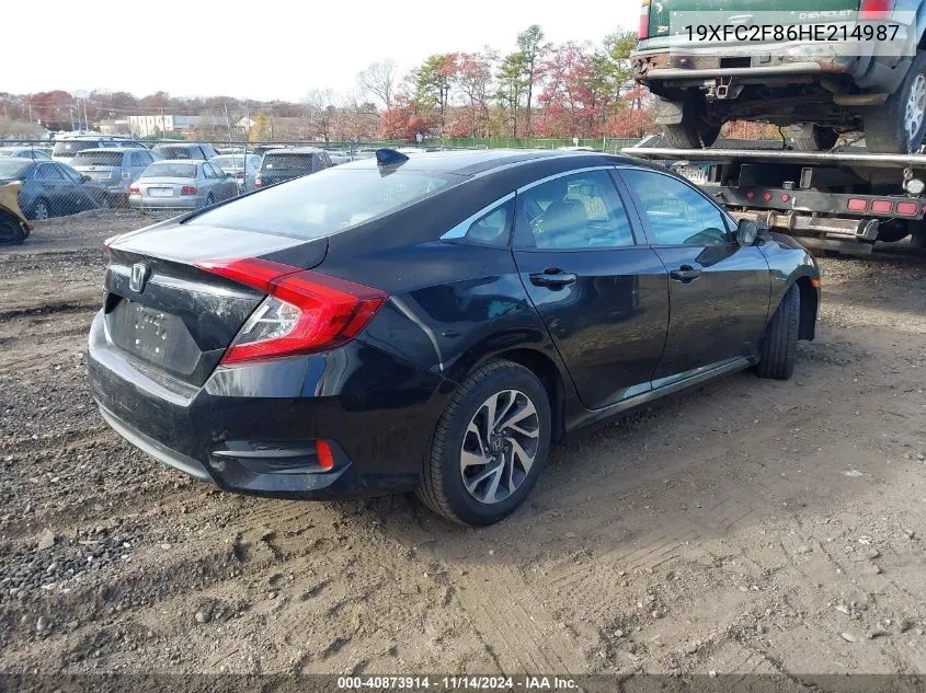 2017 Honda Civic Ex VIN: 19XFC2F86HE214987 Lot: 40873914