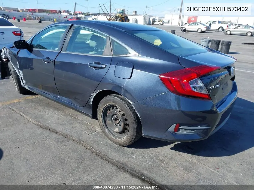 2017 Honda Civic Lx VIN: 2HGFC2F5XHH573402 Lot: 40874290