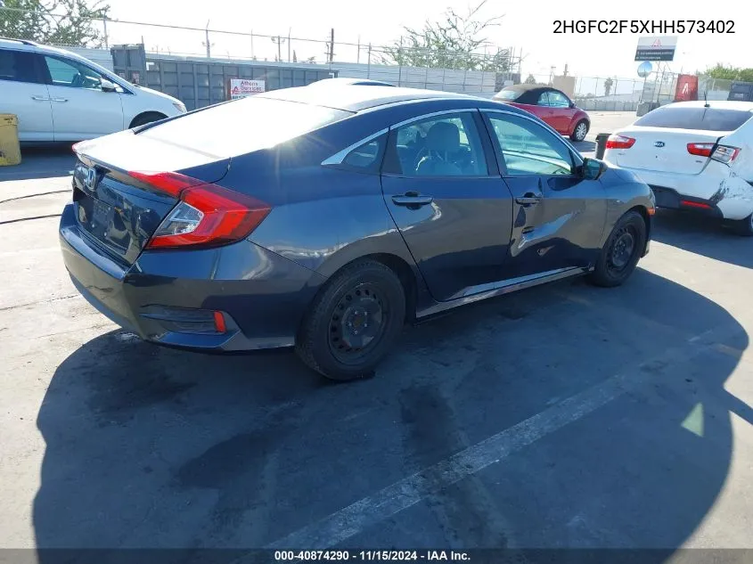 2017 Honda Civic Lx VIN: 2HGFC2F5XHH573402 Lot: 40874290