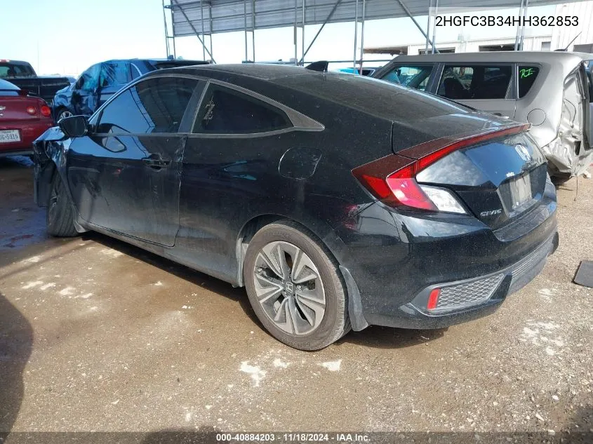 2017 Honda Civic Ex-T VIN: 2HGFC3B34HH362853 Lot: 40884203