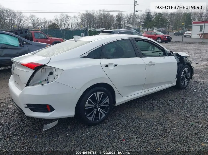 2017 Honda Civic Ex-T VIN: 19XFC1F37HE019690 Lot: 40889788