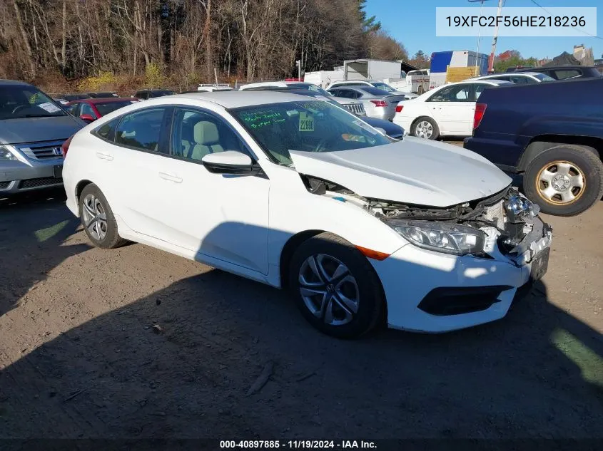 2017 Honda Civic Lx VIN: 19XFC2F56HE218236 Lot: 40897885