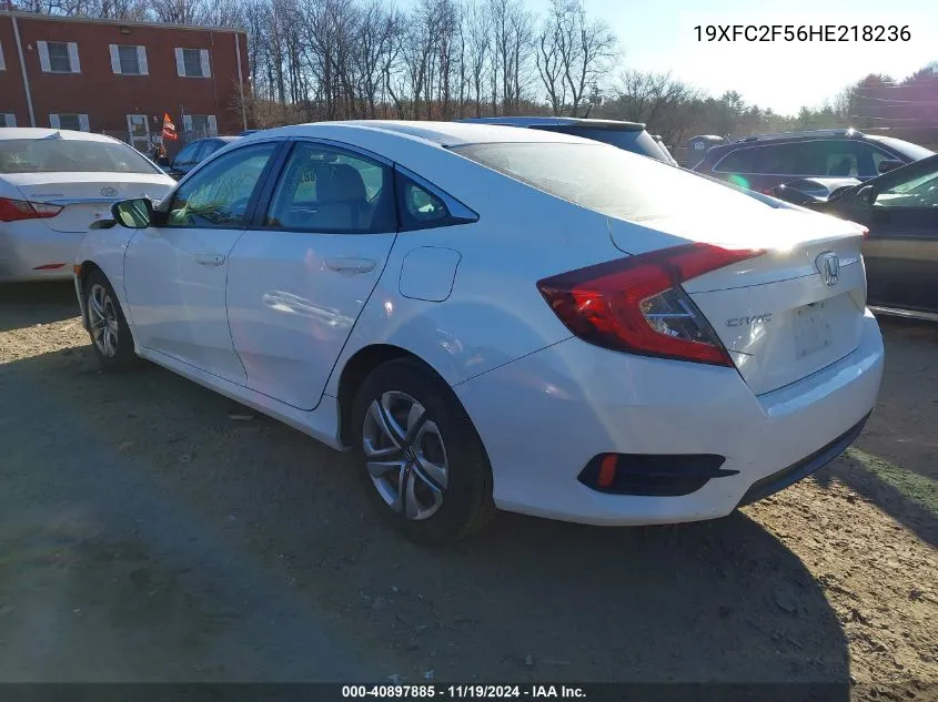 2017 Honda Civic Lx VIN: 19XFC2F56HE218236 Lot: 40897885