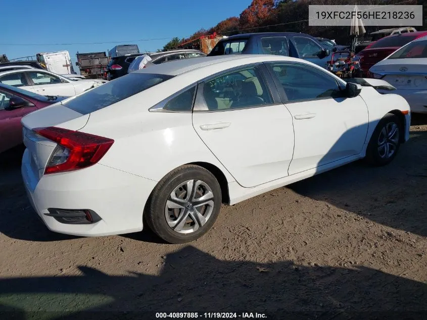 2017 Honda Civic Lx VIN: 19XFC2F56HE218236 Lot: 40897885