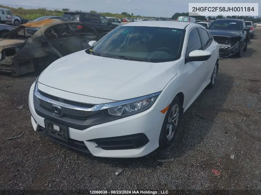 2018 Honda Civic Lx VIN: 2HGFC2F58JH001184 Lot: 12060038