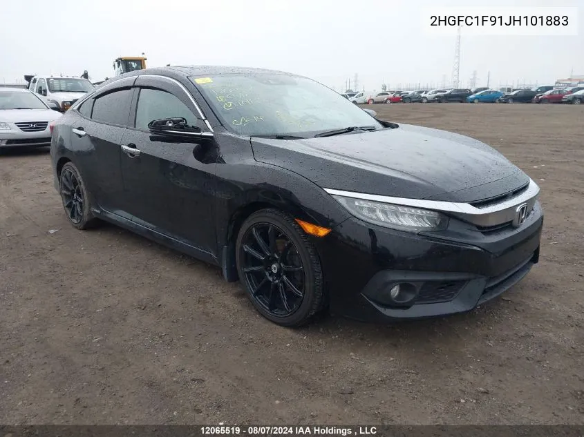 2018 Honda Civic Touring VIN: 2HGFC1F91JH101883 Lot: 12065519