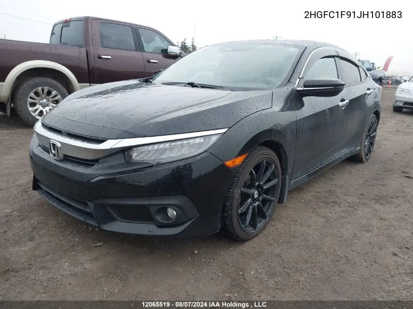 2018 Honda Civic Touring VIN: 2HGFC1F91JH101883 Lot: 12065519