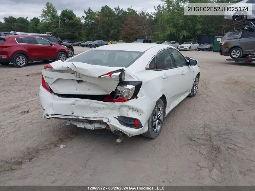 2018 Honda Civic Sedan VIN: 2HGFC2E52JH025174 Lot: 12065972