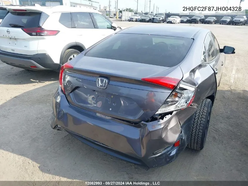 2018 Honda Civic Sedan VIN: 2HGFC2F87JH004328 Lot: 12082993