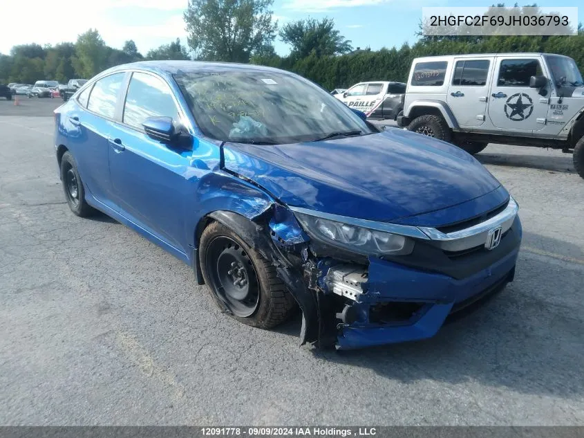 2018 Honda Civic Sedan VIN: 2HGFC2F69JH036793 Lot: 12091778