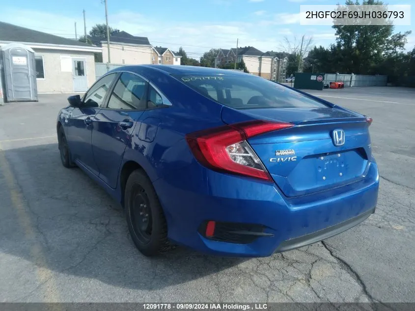 2018 Honda Civic Sedan VIN: 2HGFC2F69JH036793 Lot: 12091778