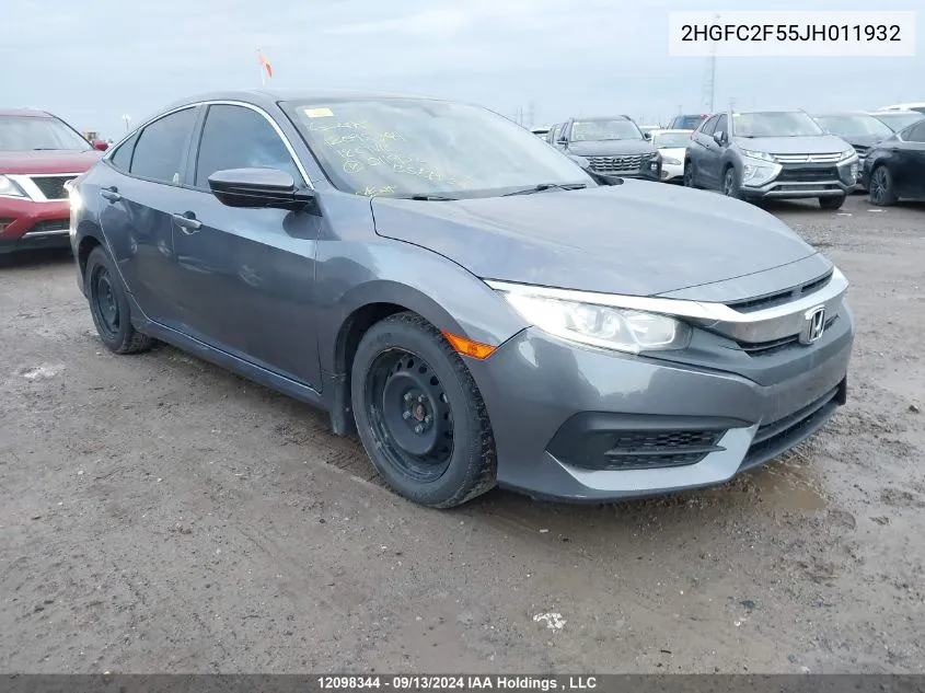 2HGFC2F55JH011932 2018 Honda Civic Sedan