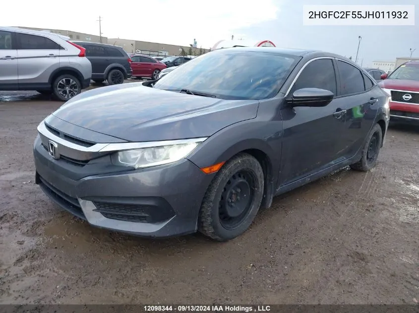 2HGFC2F55JH011932 2018 Honda Civic Sedan