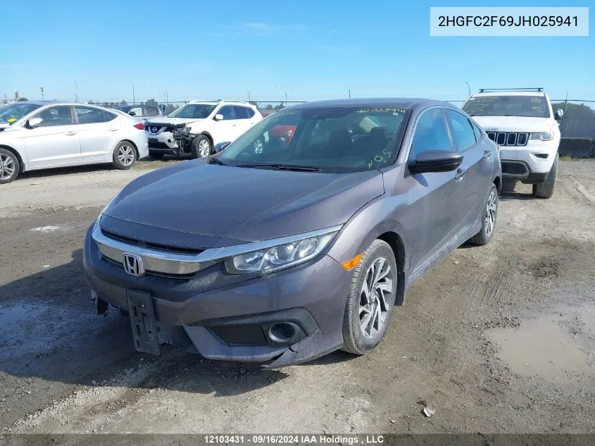 2HGFC2F69JH025941 2018 Honda Civic Lx