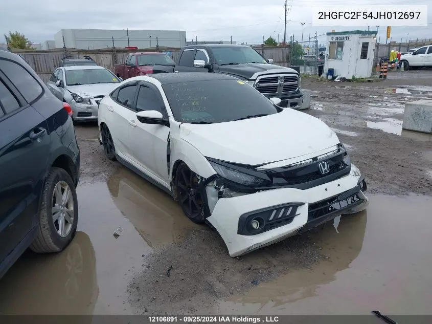 2018 Honda Civic Sedan VIN: 2HGFC2F54JH012697 Lot: 12106891