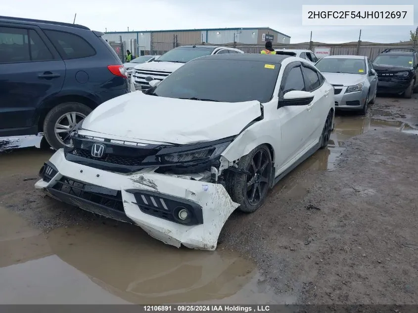 2018 Honda Civic Sedan VIN: 2HGFC2F54JH012697 Lot: 12106891