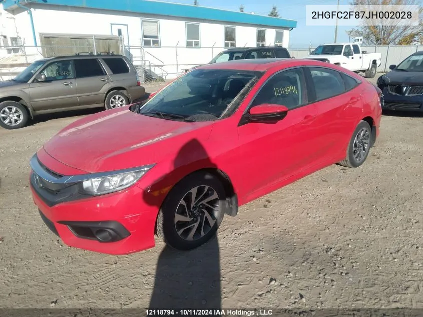 2HGFC2F87JH002028 2018 Honda Civic Sedan