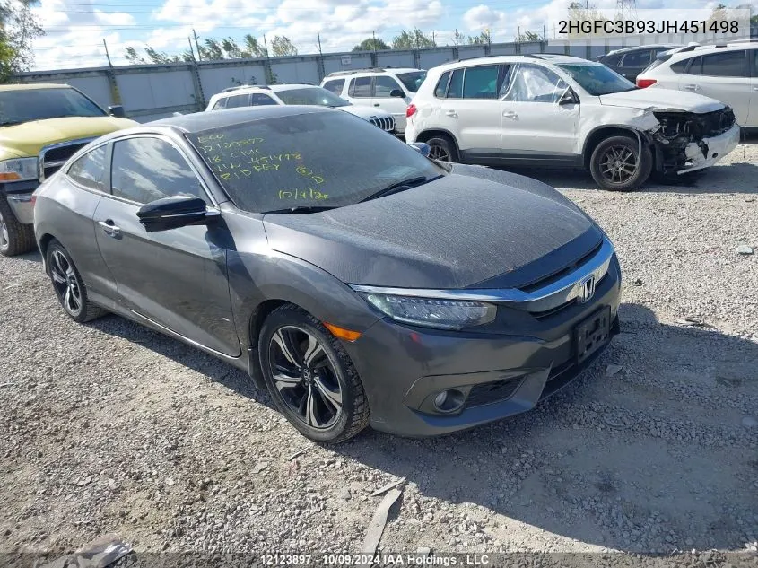 2018 Honda Civic VIN: 2HGFC3B93JH451498 Lot: 12123897