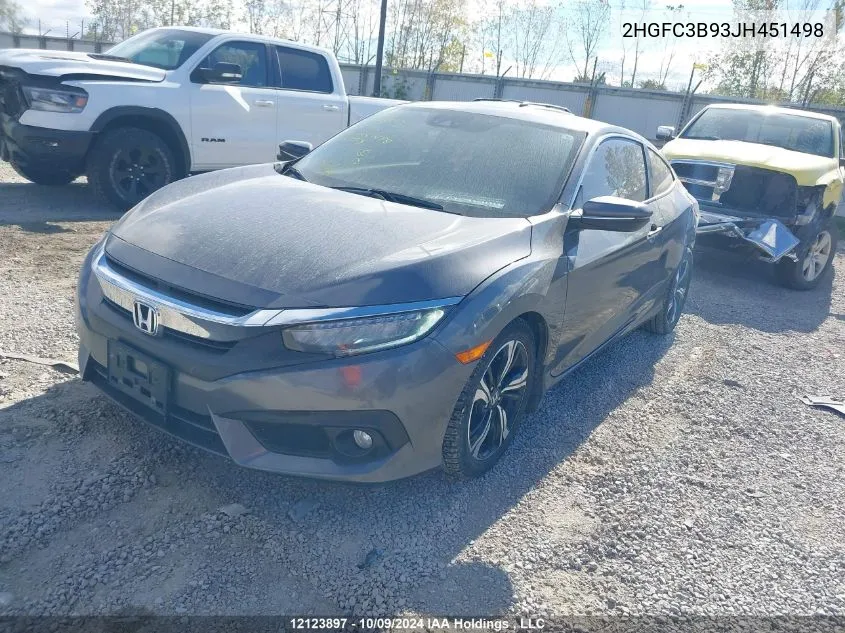 2018 Honda Civic VIN: 2HGFC3B93JH451498 Lot: 12123897