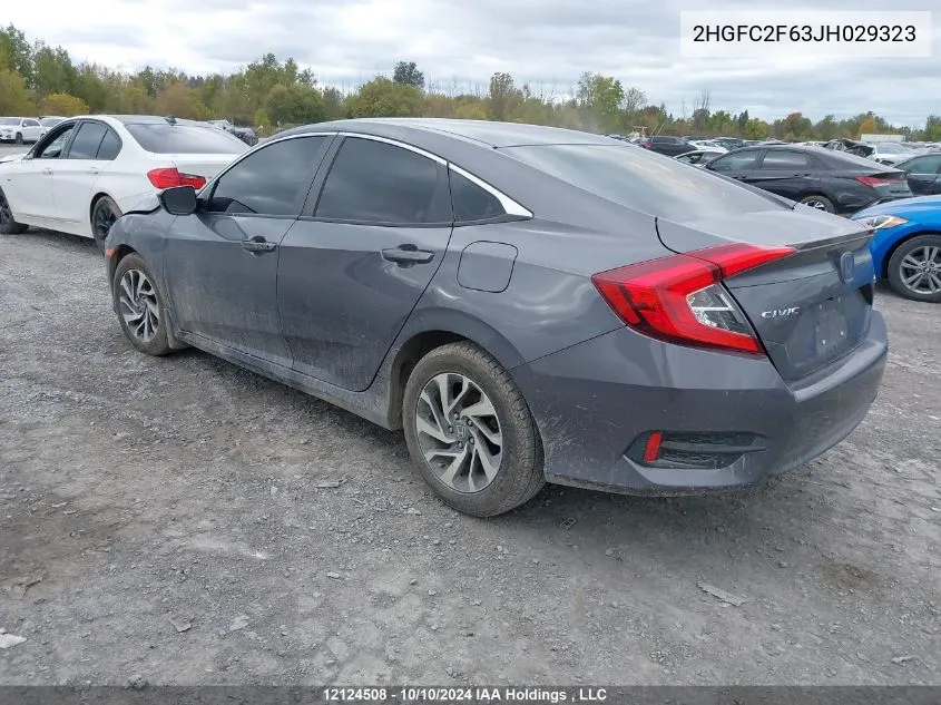 2018 Honda Civic Lx VIN: 2HGFC2F63JH029323 Lot: 12124508