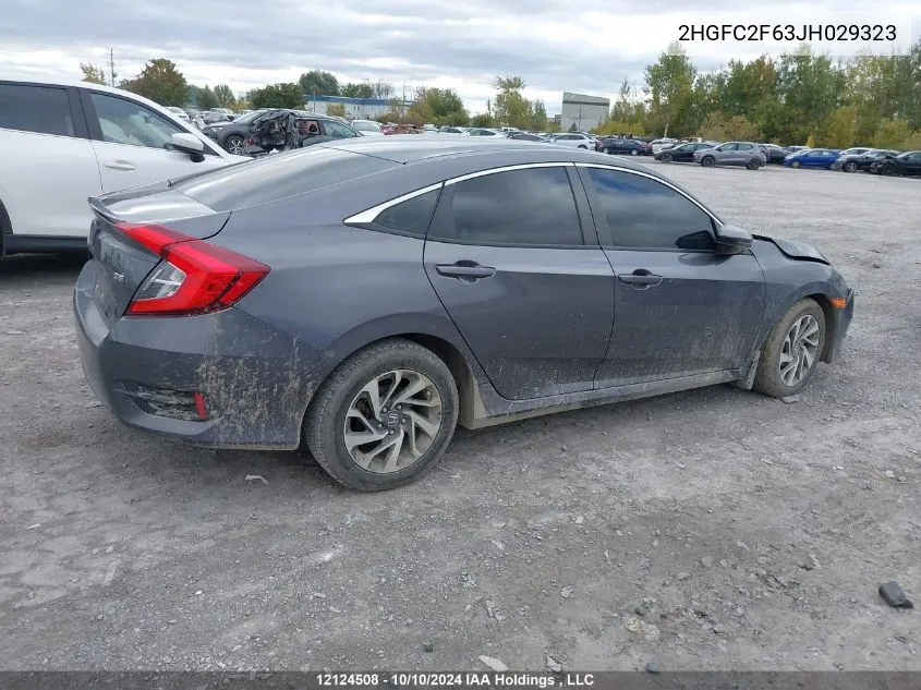 2018 Honda Civic Lx VIN: 2HGFC2F63JH029323 Lot: 12124508