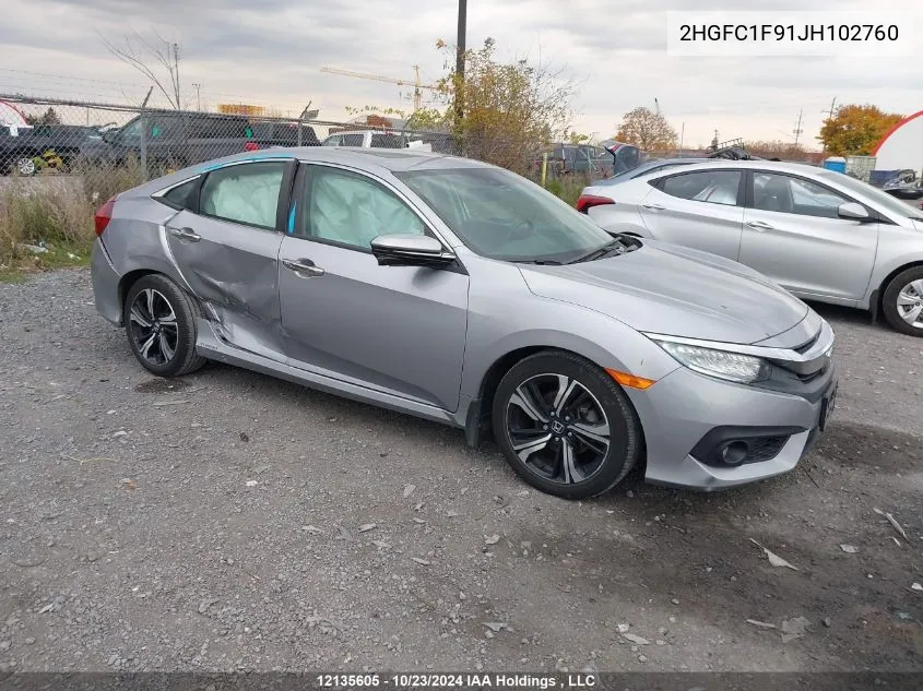 2018 Honda Civic Sedan VIN: 2HGFC1F91JH102760 Lot: 12135605