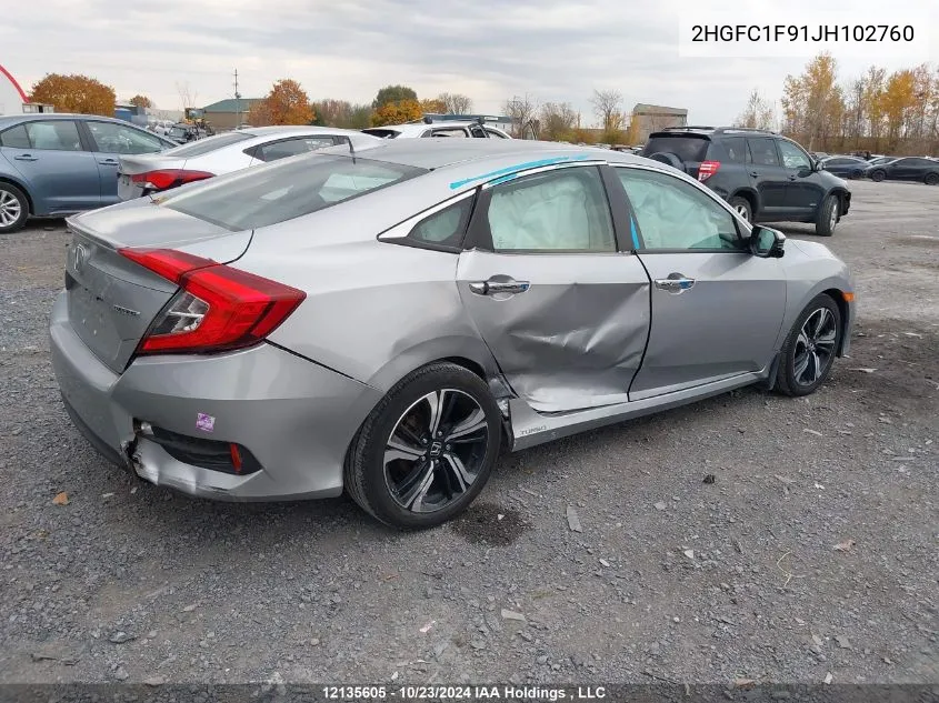 2018 Honda Civic Sedan VIN: 2HGFC1F91JH102760 Lot: 12135605