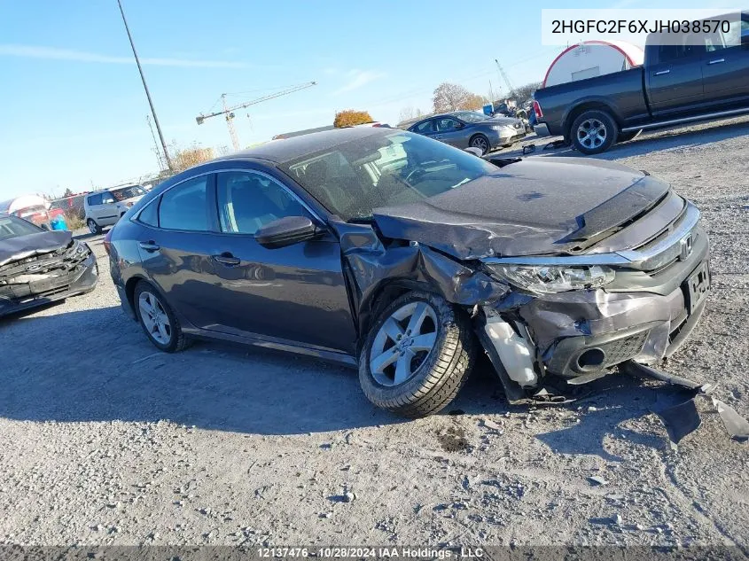 2018 Honda Civic Sedan VIN: 2HGFC2F6XJH038570 Lot: 12137476